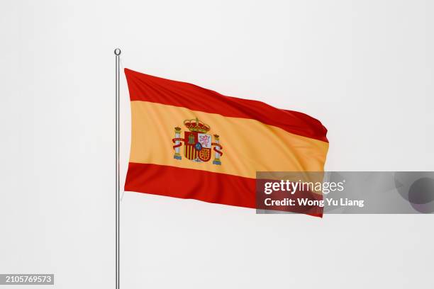 spain flag , with white background - spanish flag stock pictures, royalty-free photos & images