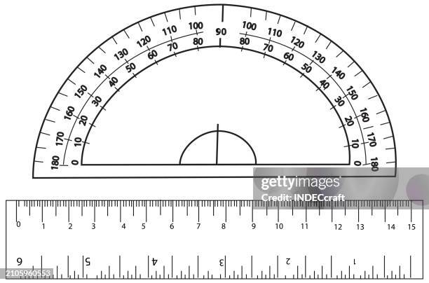 proctactor and scale vector - protractor stock illustrations