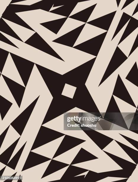 abstract minimalism geometric arranging triangle pattern texture background - kaleidoscope pattern stock illustrations