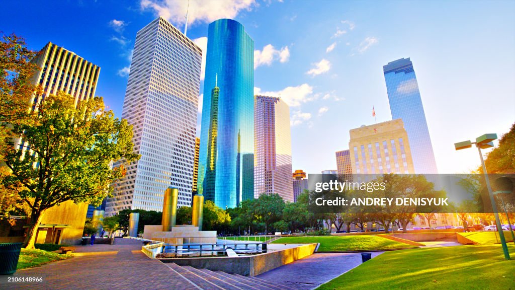 USA, Texas, Houston, Skyline and Park