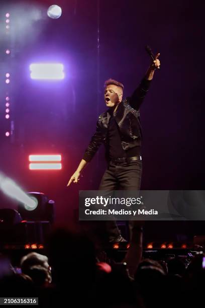 Nicky Byrne of Westlife perform during a concert at Arena Ciudad de Mexico on March 22, 2024 in Mexico City, Mexico.