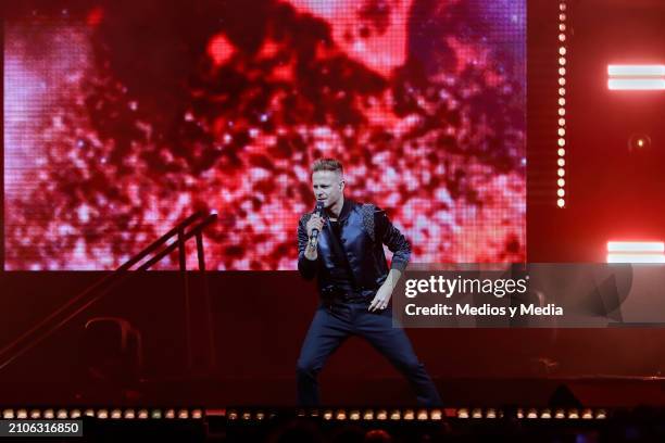 Nicky Byrne of Westlife perform during a concert at Arena Ciudad de Mexico on March 22, 2024 in Mexico City, Mexico.