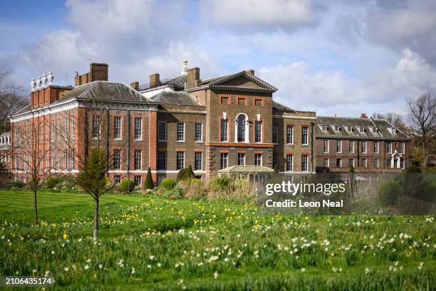 General view of Kensington Palace, the London residence of the Prince and Princess of Wales, on March 23, 2024 in London, England. The Princess of...