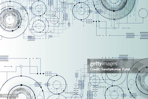 stockillustraties, clipart, cartoons en iconen met futuristic vector illustration. high-tech technology abstract background. - semiconductor