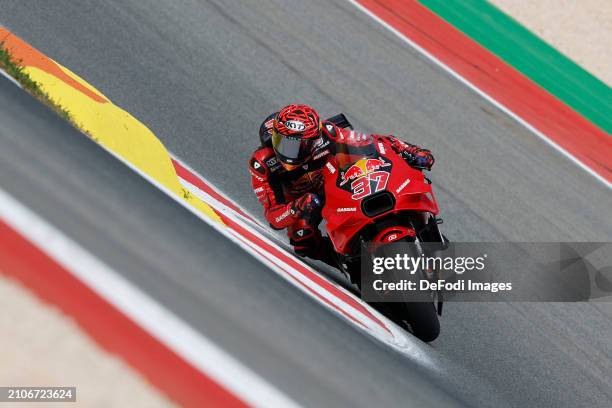 Augusto Fernandez of Spain and Red Bull GASGAS Tech3 Team rides during the Qualifying of the MotoGP Of Portugal at Autodromo do Algarve on March 23,...