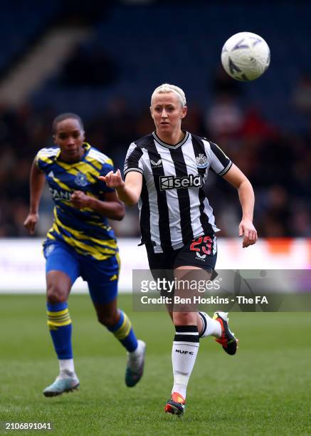 Charlotte Potts of Newcastle United gestures whilst running off the ball during the FA Women's National League Cup Final between Newcastle United and...