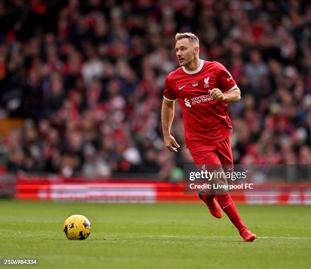 Fabio Aurelio during the LFC Foundation charity match between Liverpool FC Legends and AFC Ajax Legends at Anfield on March 23, 2024 in Liverpool,...