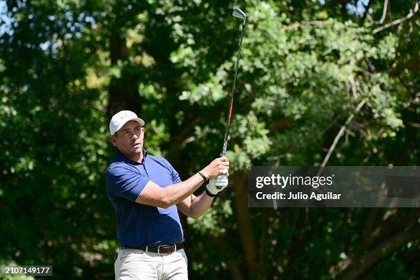 Scott Stallings of the United States plays his shot from the third tee during the third round of the Valspar Championship at Copperhead Course at...