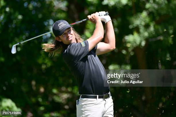Aaron Baddeley of Australia plays his shot from the third tee during the third round of the Valspar Championship at Copperhead Course at Innisbrook...