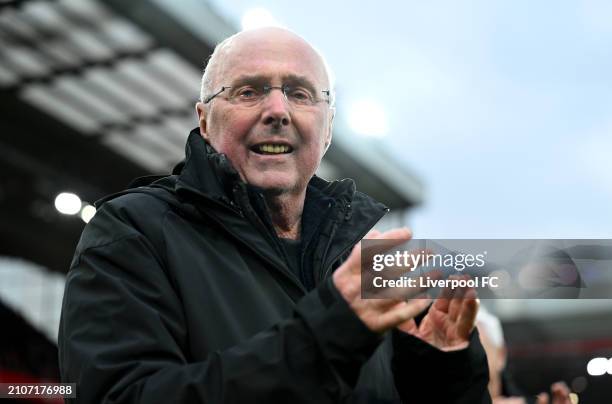 Sven-Göran Eriksson of Liverpool during the LFC Foundation charity match between Liverpool FC Legends and AFC Ajax Legends at Anfield on March 23,...