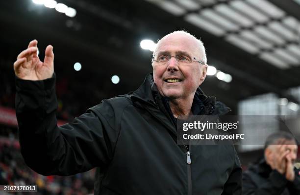 Sven-Göran Eriksson of Liverpool during the LFC Foundation charity match between Liverpool FC Legends and AFC Ajax Legends at Anfield on March 23,...