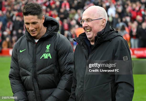 Fernando Torres and Sven-Göran Eriksson of Liverpool and of Ajax in action during the LFC Foundation charity match between Liverpool FC Legends and...