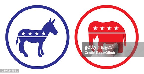 Donkey And Elephant Icon Set Donkey And Elephant Icon Set