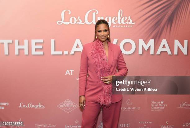 Kamie Crawford attends Los Angeles Magazine's The L.A. Woman Luncheon at The Fairmont Miramar on March 21, 2024 in Santa Monica, California.