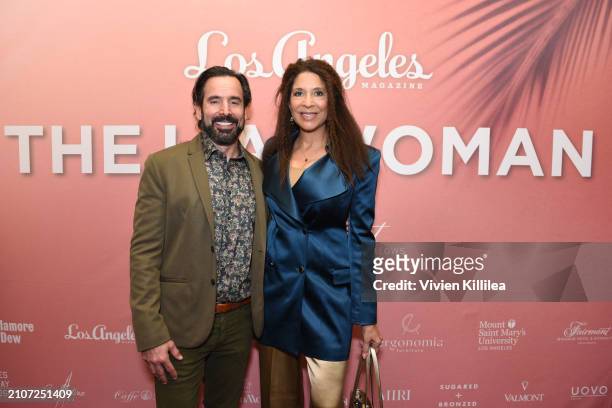 Chris Gialanella and Christine Devine attend Los Angeles Magazine's The L.A. Woman Luncheon at The Fairmont Miramar on March 21, 2024 in Santa...