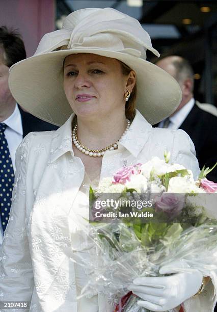 Russian President Vladimir Putin's wife Ludmila arrives in Britain at Heathrow airport for a four-day state visit June 24, 2003 in London England....