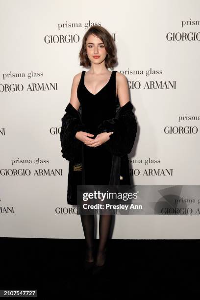 Julia Butters attends Armani Beauty Celebrates the Launch of Prisma Glass Lip Gloss on March 22, 2024 in Beverly Hills, California.