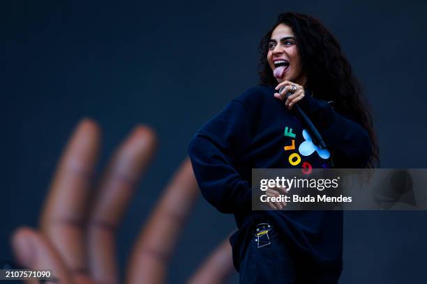 Jessie Reyez performs live on stage during day two of Lollapalooza Brazil at Autodromo de Interlagos on March 23, 2024 in Sao Paulo, Brazil.