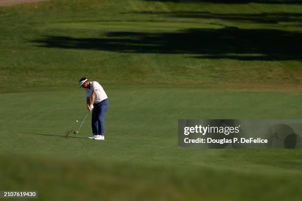 Keith Mitchell of the United States eagles on the 18th hole during the third round of the Valspar Championship at Copperhead Course at Innisbrook...