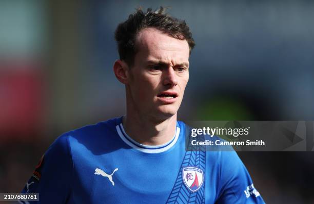 Liam Mandeville of Chesterfield looks on during the Vanarama National League match between Chesterfield and Boreham Wood at SMH Group Stadium on...