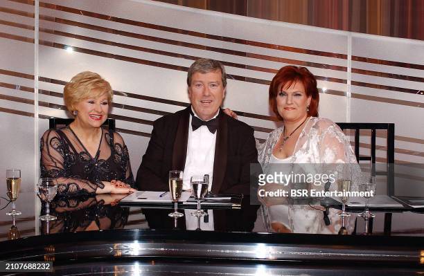 Jury members Wilma Driessen, Ruud van der Meer and Marjolein Touw are seen on the set of the Dutch TROS TV opera contest show Una Voce Particolare