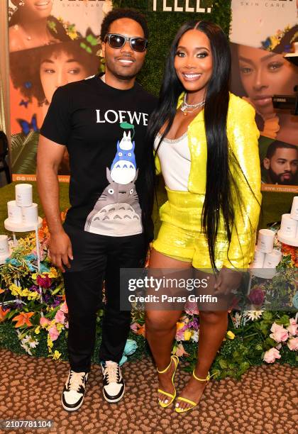 Mendeecees Harris and Yandy Smith attend Yelle Skin Care meet & greet at Bloomingdale's Lenox Square on March 23, 2024 in Atlanta, Georgia.