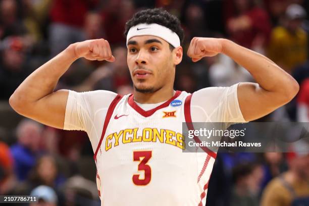 Tamin Lipsey of the Iowa State Cyclones reacts during the first half against the Washington State Cougars in the second round of the NCAA Men's...