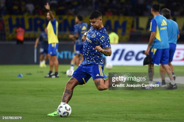 Marcos Rojo of Boca Juniors warms up prior to a round of 64 match as part of Copa Argentina 2024 between Boca Juniors and Central Norte at Estadio...