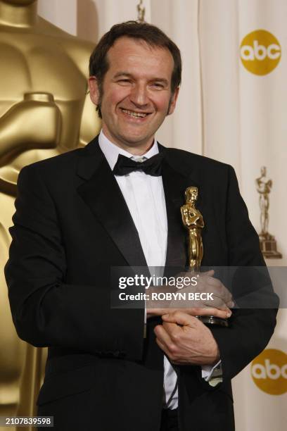 Winner for Best Action Short Film "Le Mozart des Pickpockets " Philippe Pollet-Villard poses with the trophy during the 80th Annual Academy Awards at...