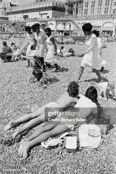 Christians from the Church of God of Prophecy's daytrip to Brighton, on 30th June 1985.