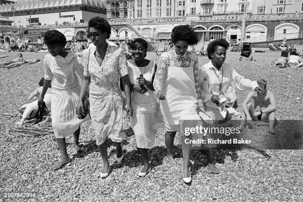 Christians from the Church of God of Prophecy's daytrip to Brighton, on 30th June 1985.