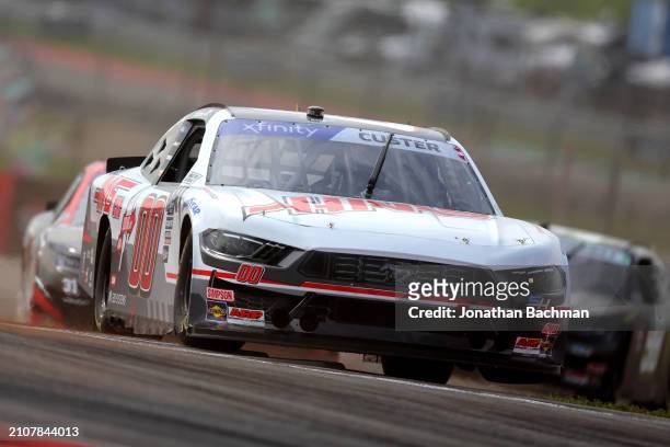 Cole Custer, driver of the Haas Automation Ford, drives during the NASCAR Xfinity Series Focused Health 250 at Circuit of The Americas on March 23,...