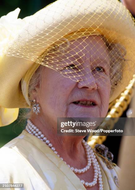 The Queen Mother visiting Keogh Barracks in Aldershot, England in June 1987.