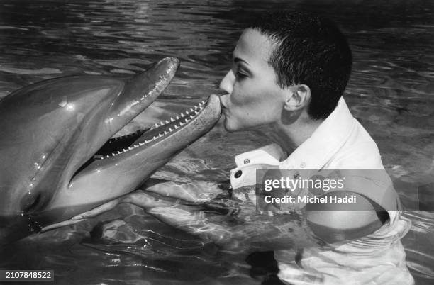 Linda Hardy is photographed in Tahiti, French Polynesia in 2002.