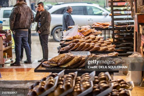 Freshly baked "Maarouk", a sweet pastry usually stuffed with dates or other sweet fillings consumed during the Muslim holy fasting month of Ramadan,...