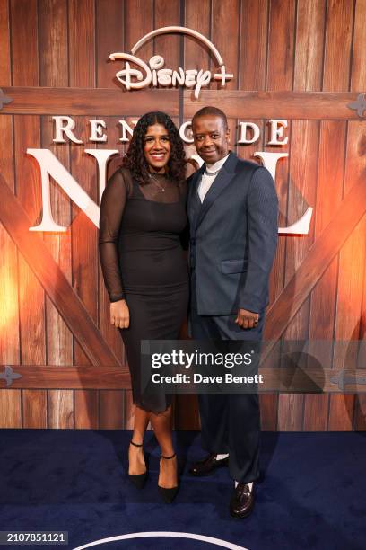 Jasmine Lester and Adrian Lester attend the World Premiere of "Renegade Nell" on March 26, 2024 in London, England. The UK Original series is coming...