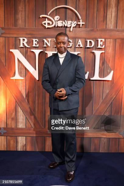Adrian Lester attends the World Premiere of "Renegade Nell" on March 26, 2024 in London, England. The UK Original series is coming to Disney+ from...