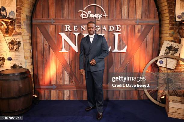 Adrian Lester attends the World Premiere of "Renegade Nell" on March 26, 2024 in London, England. The UK Original series is coming to Disney+ from...