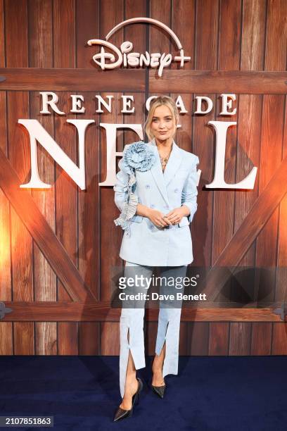Laura Whitmore attends the World Premiere of "Renegade Nell" on March 26, 2024 in London, England. The UK Original series is coming to Disney+ from...