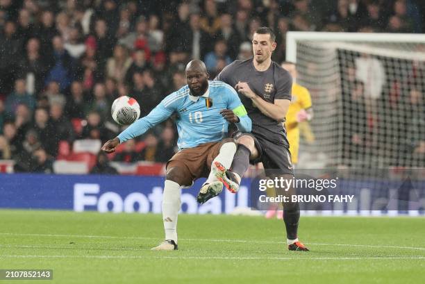 Belgium's Romelu Lukaku pictured in action during a friendly soccer game between England and Belgian national team Red Devils, on Tuesday 26 March...