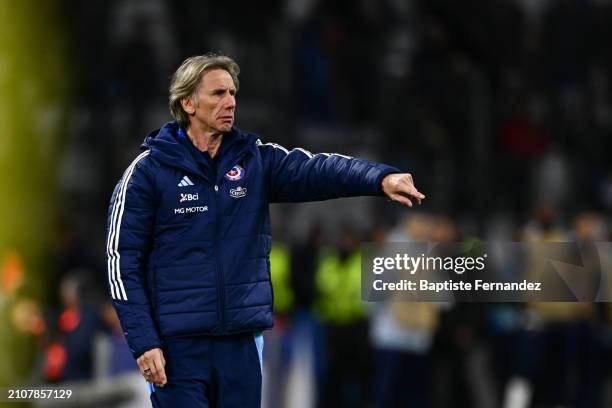 Head coach Ricardo GARECA of Chile during the friendly match between France and Chile at Orange Velodrome on March 26, 2024 in Marseille, France. -...