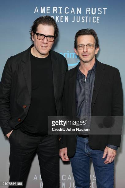 Adam Rapp and Dan Futterman at the New York screening of "American Rust: Broken Justice" held at The Whitby Hotel on March 26, 2024 in New York City.