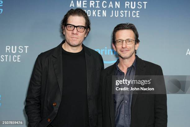 Adam Rapp and Dan Futterman at the New York screening of "American Rust: Broken Justice" held at The Whitby Hotel on March 26, 2024 in New York City.