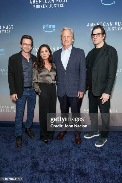 Dan Futterman, Maura Tierney, Jeff Daniels and Adam Rapp at the New York screening of "American Rust: Broken Justice" held at The Whitby Hotel on...