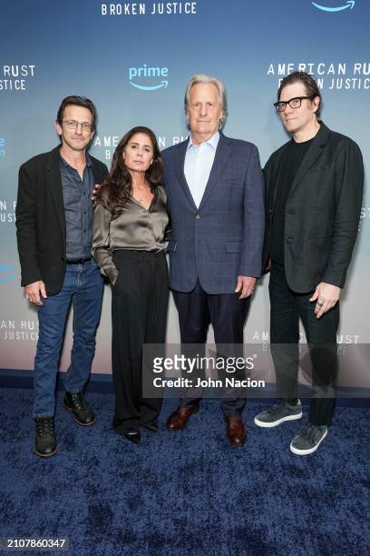 Dan Futterman, Maura Tierney, Jeff Daniels and Adam Rapp at the New York screening of "American Rust: Broken Justice" held at The Whitby Hotel on...