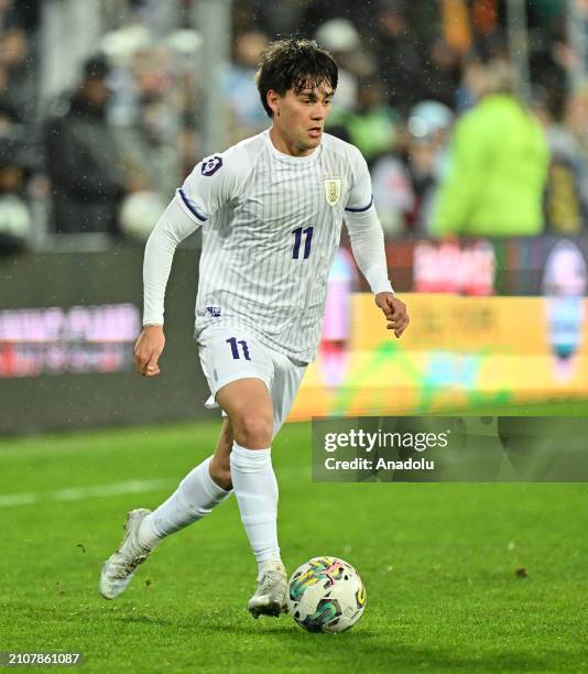 Pellistri Rebollo of Uruguay in action during the international friendly football match between Ivory Coast and Uruguay at Stade Bollaert-Delelis in...