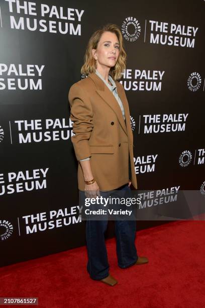 Kristen Wiig at PaleyLive: Kristen Wiig and Carol Burnett: A Night With Apple TV+'s "Palm Royale" held at The Paley Museum on March 26, 2024 in New...