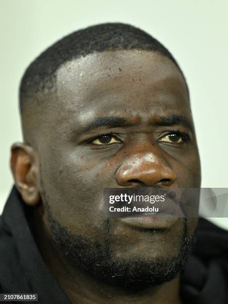 Coach of Ivory Coast Emerse Fae is seen before the international friendly football match between Ivory Coast and Uruguay at Stade Bollaert-Delelis in...