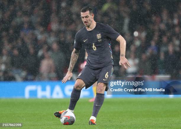 Lewis Dunk of England & Brighton & Hove Albion during the international friendly match between England and Belgium at Wembley Stadium on March 26,...