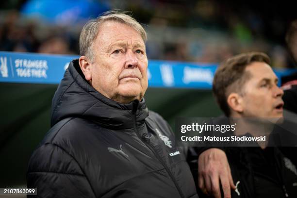 Age Heraide of Iceland looks on during the UEFA EURO 2024 Play-Offs final match between Ukraine and Iceland at Tarczynski Arena on March 26, 2024 in...